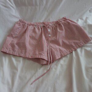Shein Size M Made in China Pink & White Striped Shorts
